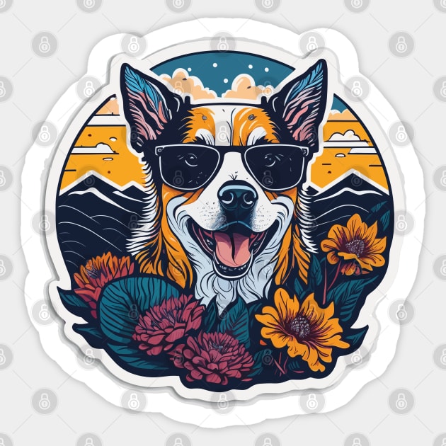 Shades of Paw-someness: Sunglass Dog-Themed  funny dogs with sunglasses Sticker by AxAr